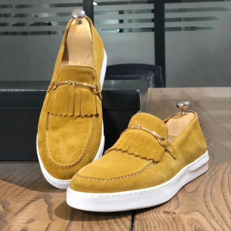 Men's  Suede Classic Fringed Metal Stitching All-match Loafers