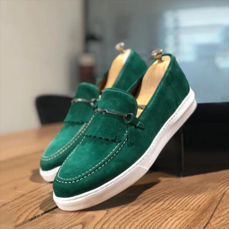 Men's  Suede Classic Fringed Metal Stitching All-match Loafers