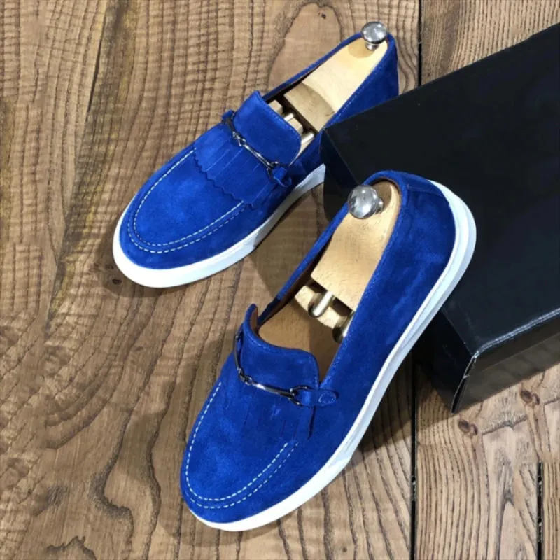 Men's  Suede Classic Fringed Metal Stitching All-match Loafers