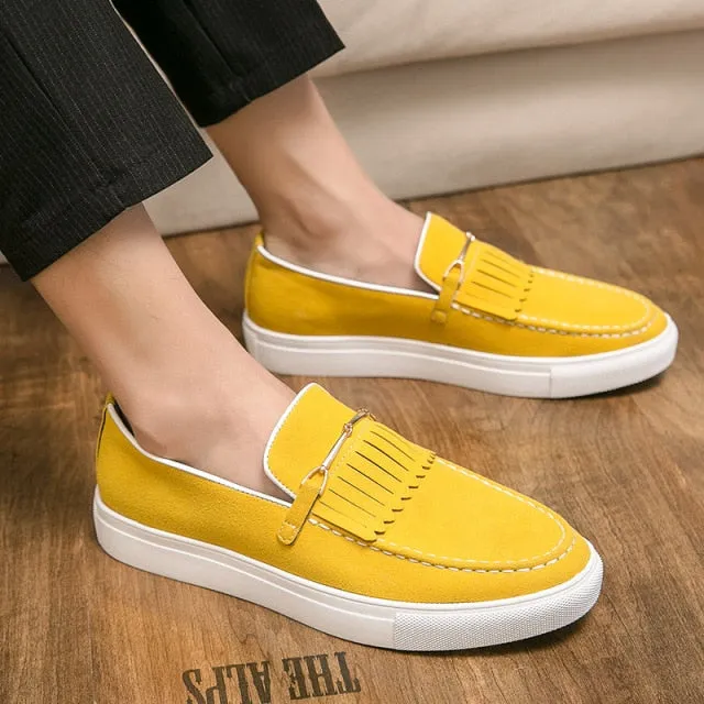 Men's  Suede Classic Fringed Metal Stitching All-match Loafers