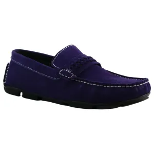 Mens Zasel Cruze Purple Suede Leather Casual Boat Deck Loafers Shoes