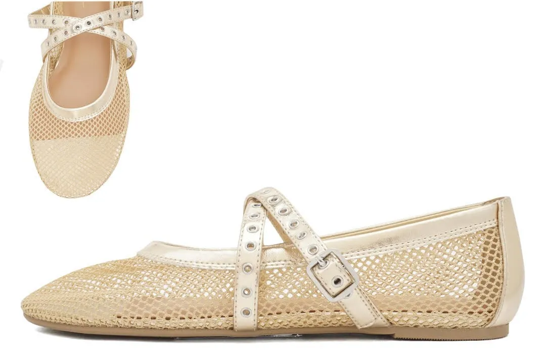 Mesh Mary Jane Flats