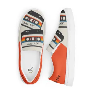 Mixed Tape - Men's Canvas Slip-On Sneakers