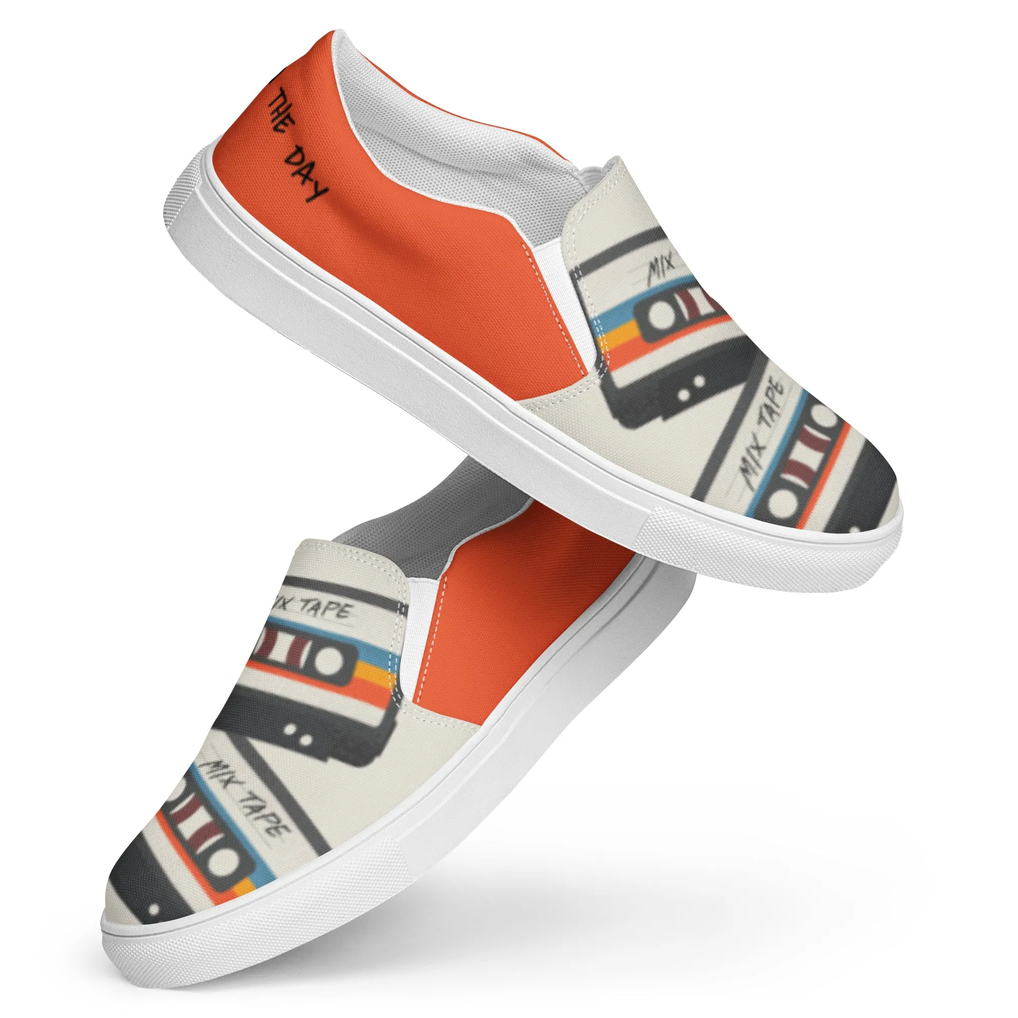 Mixed Tape - Men's Canvas Slip-On Sneakers