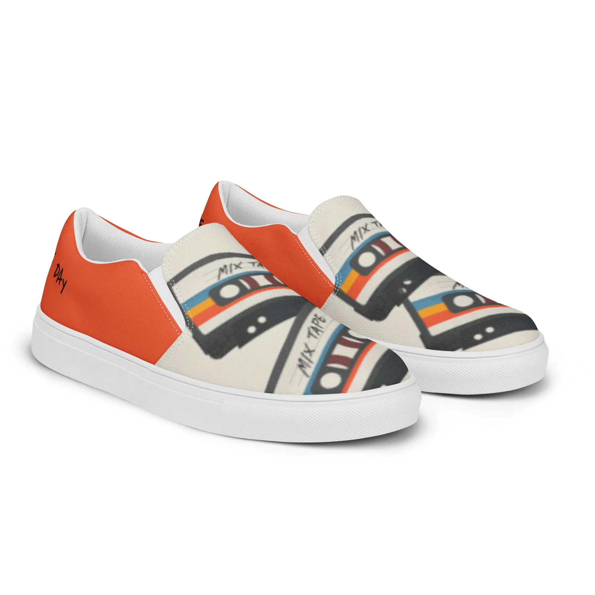 Mixed Tape - Men's Canvas Slip-On Sneakers