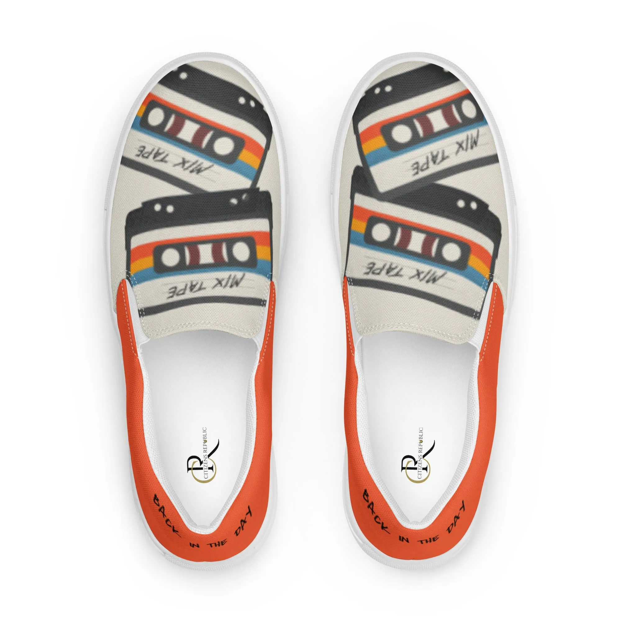 Mixed Tape - Men's Canvas Slip-On Sneakers
