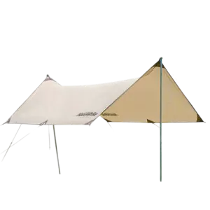 Naturehike - Girder Shelter Tarp With 2 Poles Quicksand (Large-Square3*5m) - Gold - (B-STOCK)