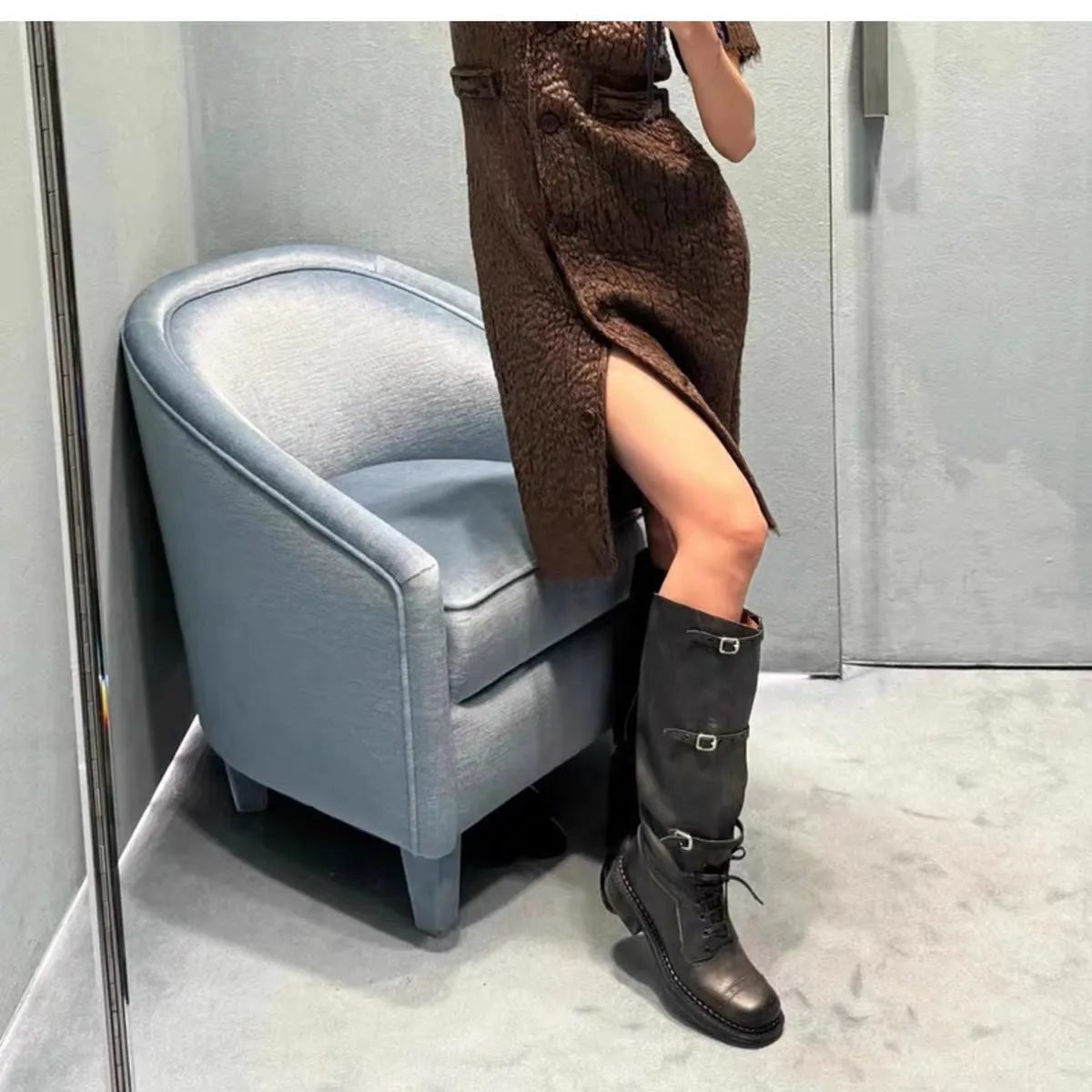 NEW & INSTOCK - Korean Style New Knee-High Buckle-Up and Lace-Up Knight Boots