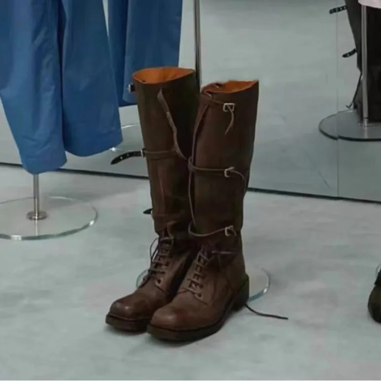 NEW & INSTOCK - Korean Style New Knee-High Buckle-Up and Lace-Up Knight Boots