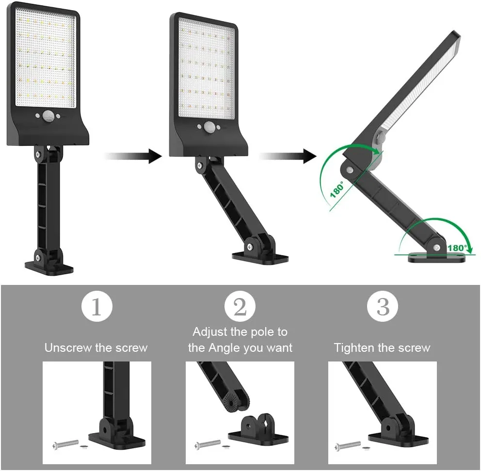 New highydroLED [Pack of 2] Solar Lights Outdoor with Remote and Color Temperature Adjustment 2700K to 6000K, 48LED Solar Motion Sensor Light with 3 Modes,Waterproof IP65 Night Light for Garden Patio Yard