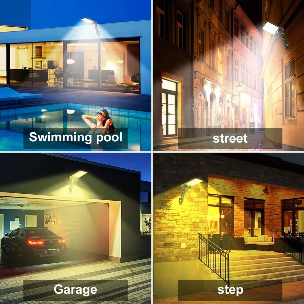 New highydroLED [Pack of 2] Solar Lights Outdoor with Remote and Color Temperature Adjustment 2700K to 6000K, 48LED Solar Motion Sensor Light with 3 Modes,Waterproof IP65 Night Light for Garden Patio Yard