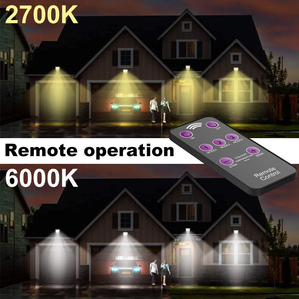 New highydroLED [Pack of 2] Solar Lights Outdoor with Remote and Color Temperature Adjustment 2700K to 6000K, 48LED Solar Motion Sensor Light with 3 Modes,Waterproof IP65 Night Light for Garden Patio Yard