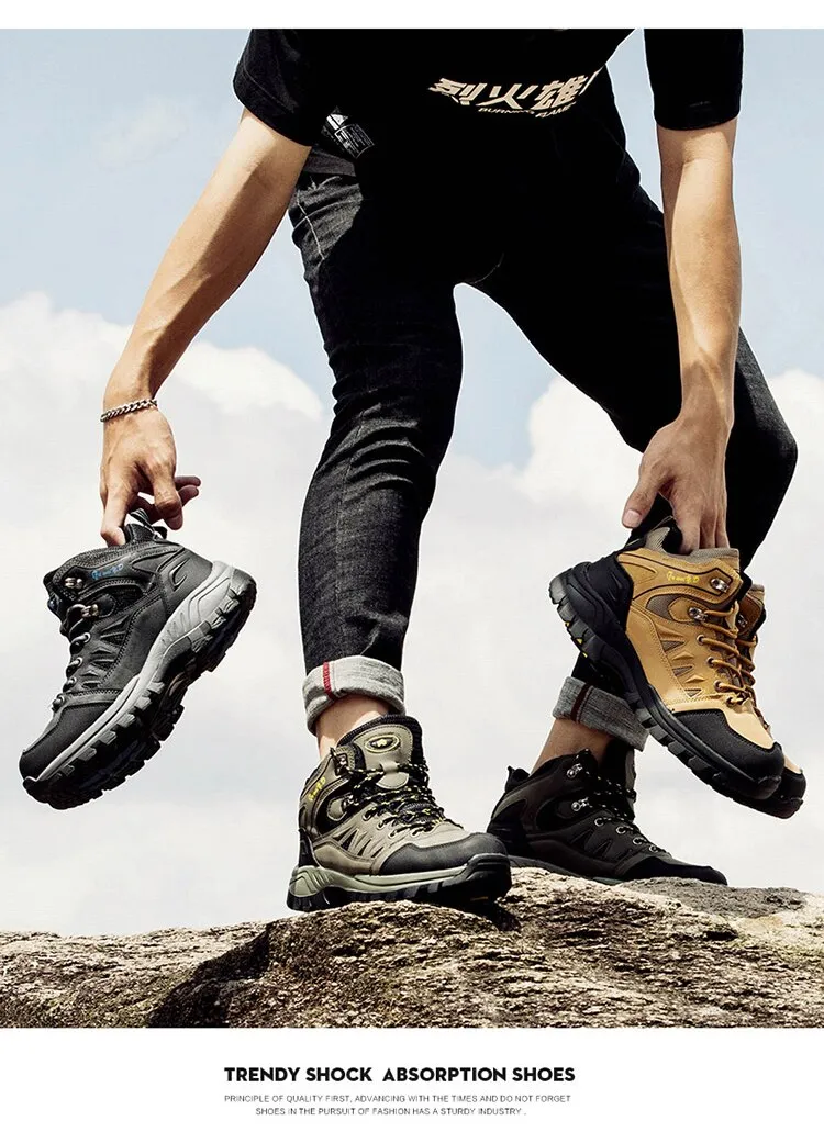 New Hot Style Men Waterproof Hiking Shoes Lightweight Breathable Camping Climbing Trekking Shoes Mountain Shoes Man