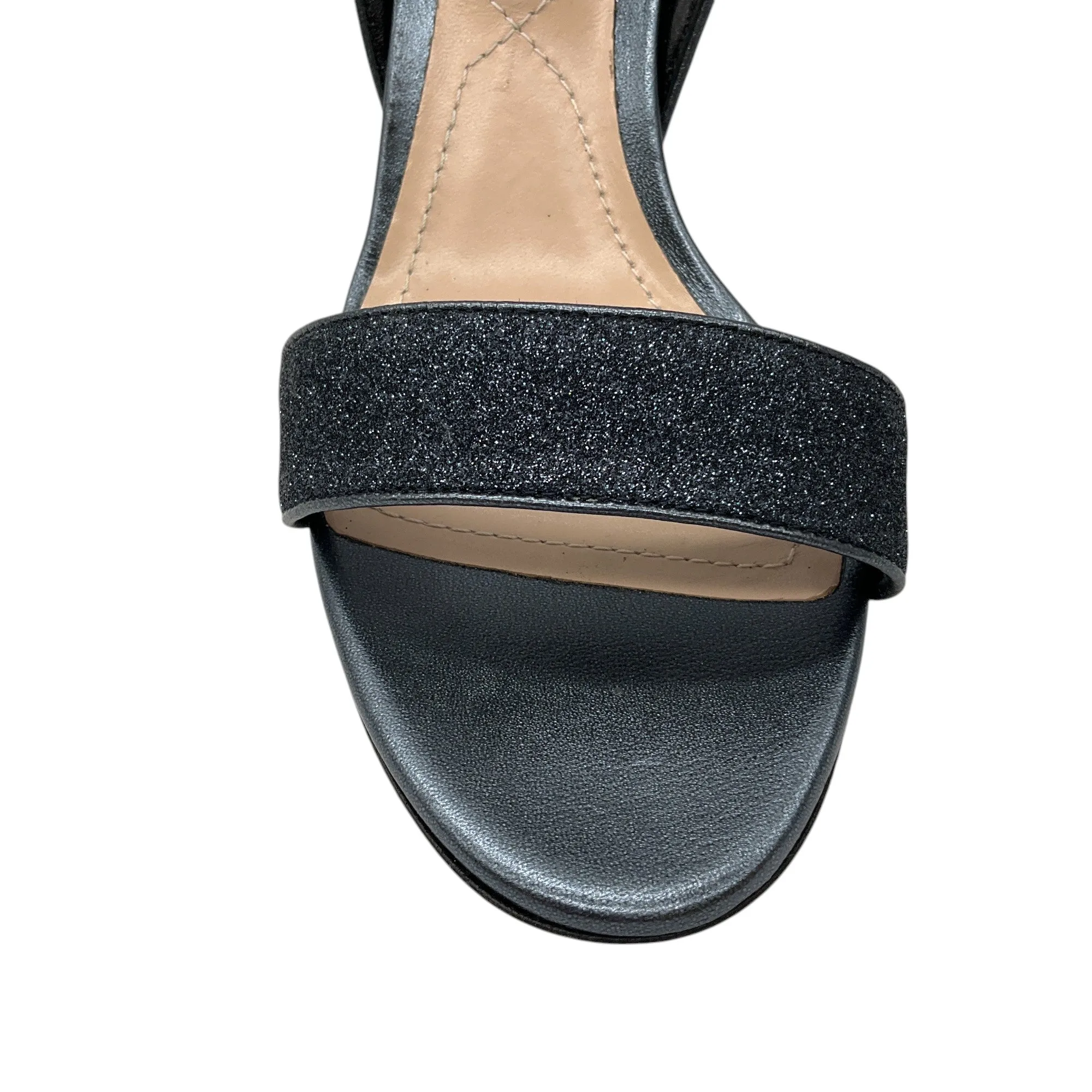 Nicholas Kirkwood Navy Metallic Glitter Ankle Strap Sandals