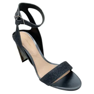 Nicholas Kirkwood Navy Metallic Glitter Ankle Strap Sandals