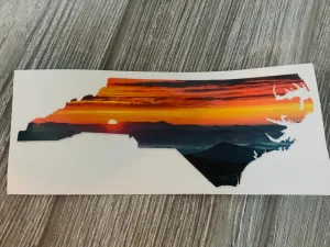 North Carolina Blue Ridge Mountain Scene State Decal