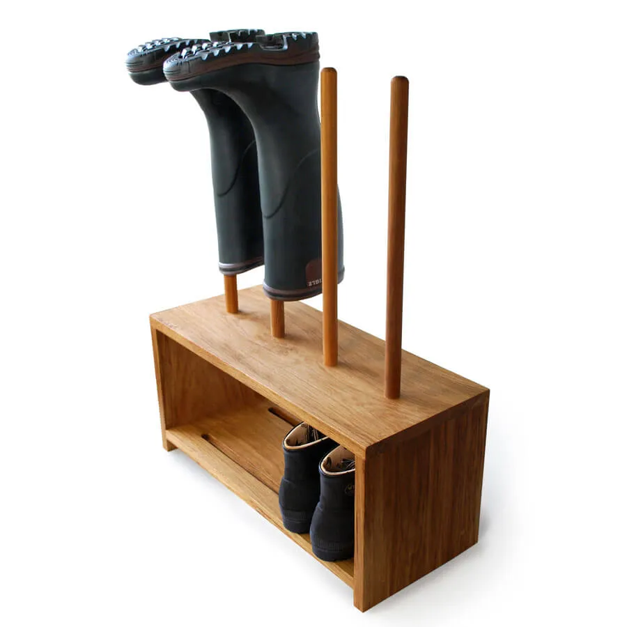 Oak Wellington and Shoe Rack (2 pair)