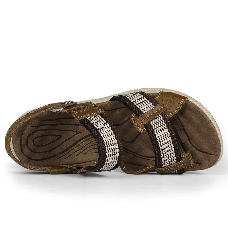 OCW Orthopedic Men Sandals Arch Support High-quality Leather Elastic Strap