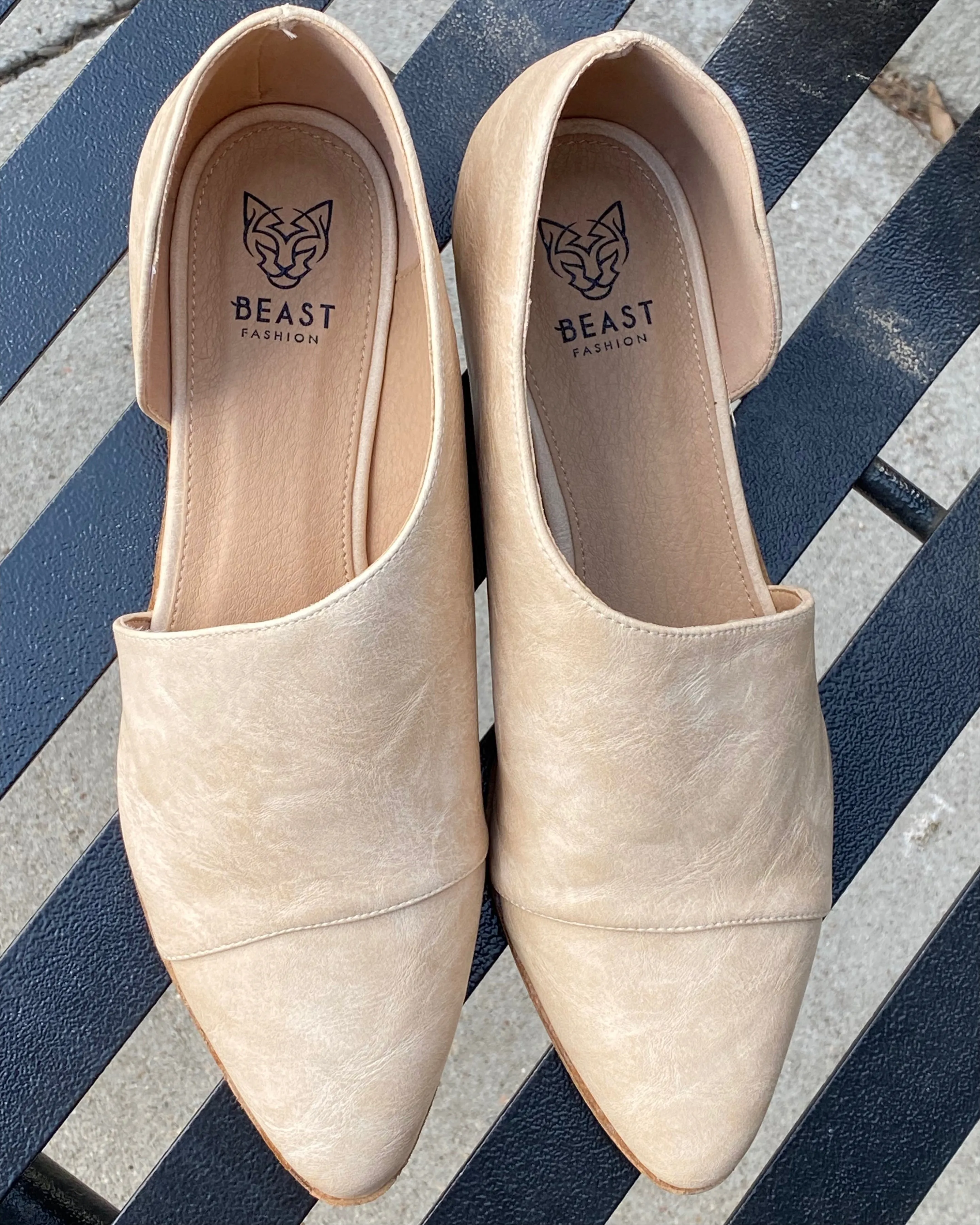 Open Shank Cut Out Flat Loafer Flats CARTER-05