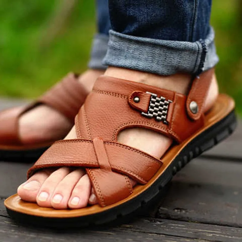 Orthopedic Leather Roman Sandals