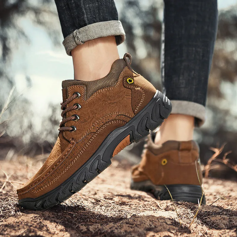 Orthopedic Men's Leather Boots Leather Casual Men's Shoes Short Boots Outdoor Work Boots Suede Snow Boots