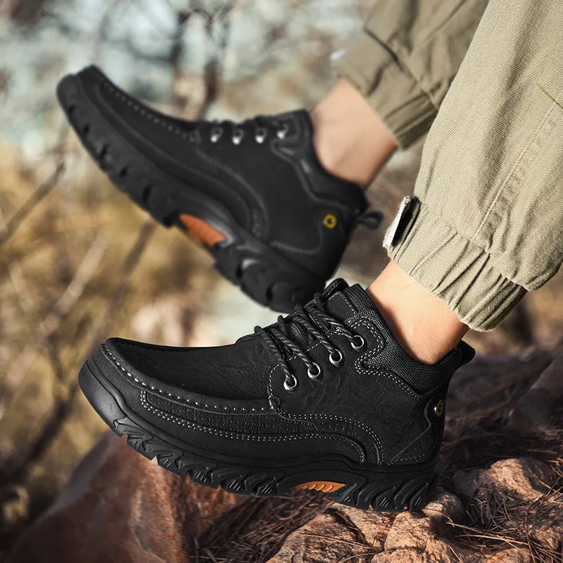 Orthopedic Men's Leather Boots Leather Casual Men's Shoes Short Boots Outdoor Work Boots Suede Snow Boots
