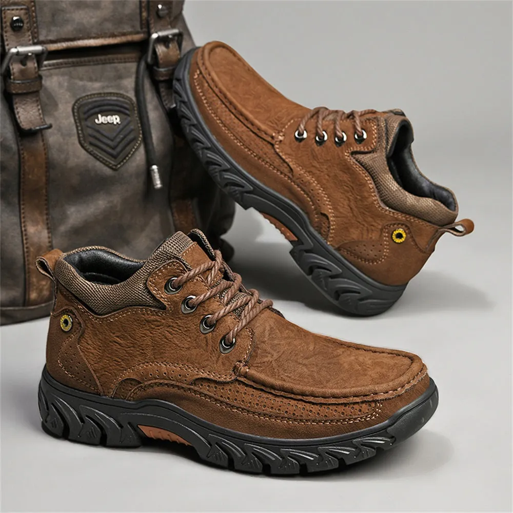 Orthopedic Men's Leather Boots Leather Casual Men's Shoes Short Boots Outdoor Work Boots Suede Snow Boots
