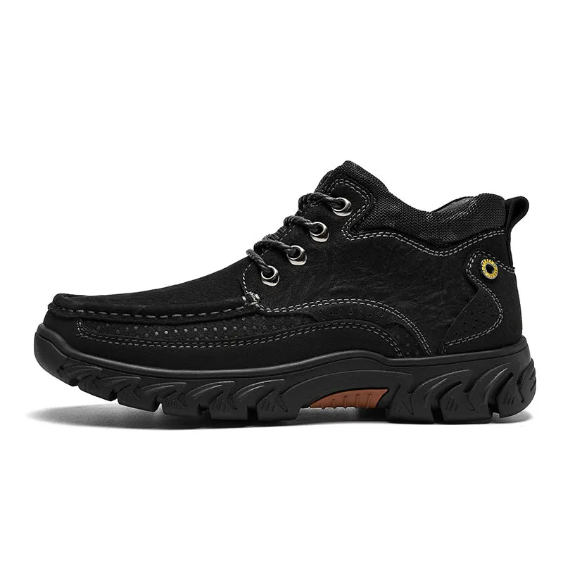 Orthopedic Men's Leather Boots Leather Casual Men's Shoes Short Boots Outdoor Work Boots Suede Snow Boots