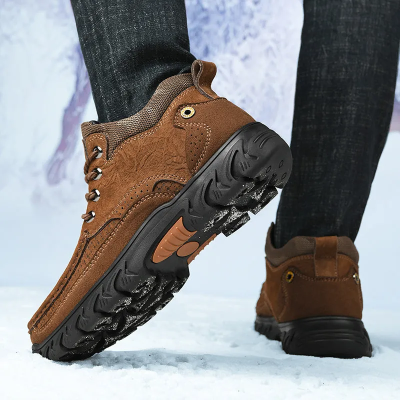Orthopedic Men's Leather Boots Leather Casual Men's Shoes Short Boots Outdoor Work Boots Suede Snow Boots