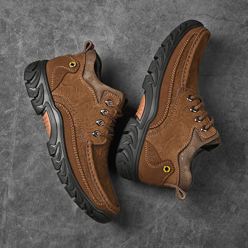 Orthopedic Men's Leather Boots Leather Casual Men's Shoes Short Boots Outdoor Work Boots Suede Snow Boots