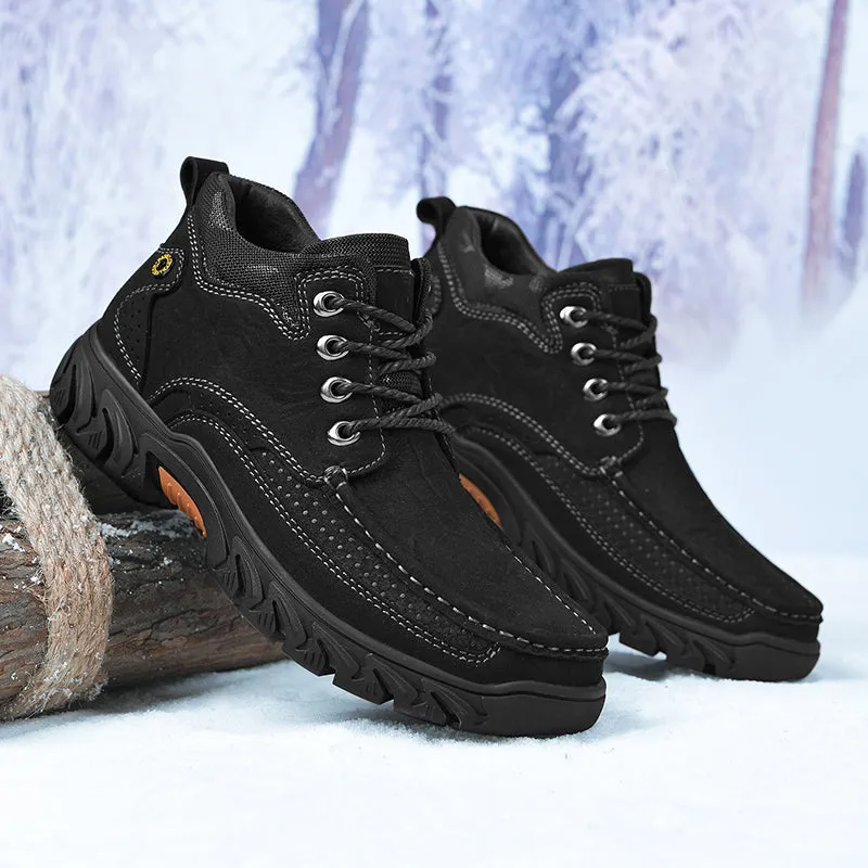 Orthopedic Men's Leather Boots Leather Casual Men's Shoes Short Boots Outdoor Work Boots Suede Snow Boots