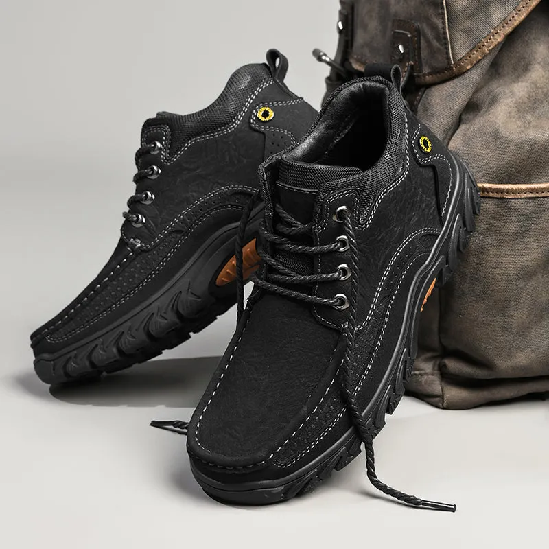 Orthopedic Men's Leather Boots Leather Casual Men's Shoes Short Boots Outdoor Work Boots Suede Snow Boots