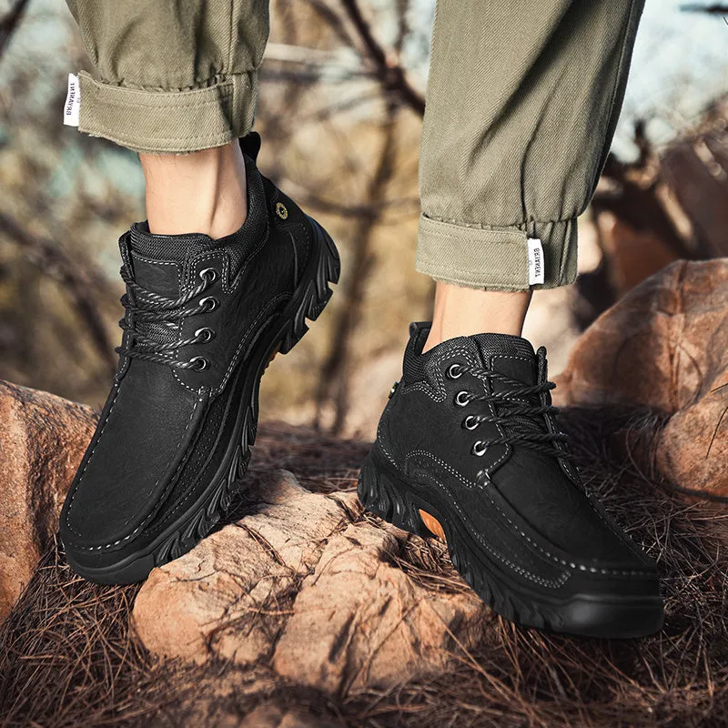 Orthopedic Men's Leather Boots Leather Casual Men's Shoes Short Boots Outdoor Work Boots Suede Snow Boots