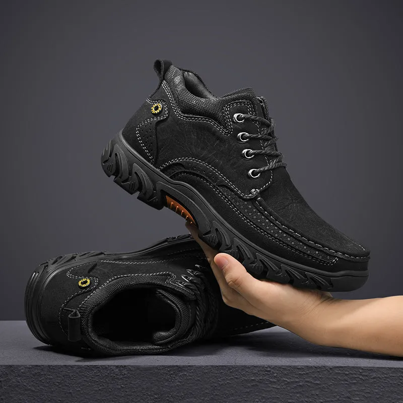 Orthopedic Men's Leather Boots Leather Casual Men's Shoes Short Boots Outdoor Work Boots Suede Snow Boots