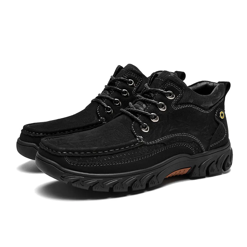 Orthopedic Men's Leather Boots Leather Casual Men's Shoes Short Boots Outdoor Work Boots Suede Snow Boots