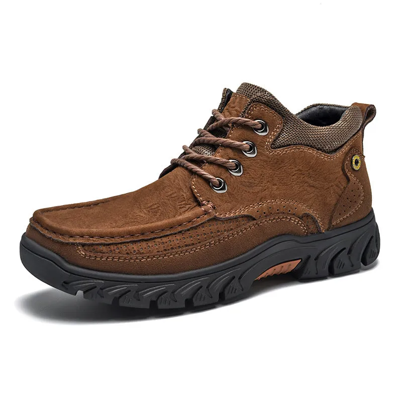 Orthopedic Men's Leather Boots Leather Casual Men's Shoes Short Boots Outdoor Work Boots Suede Snow Boots