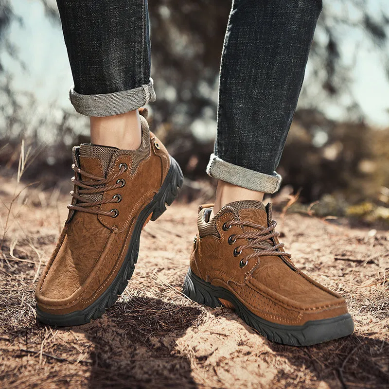 Orthopedic Men's Leather Boots Leather Casual Men's Shoes Short Boots Outdoor Work Boots Suede Snow Boots