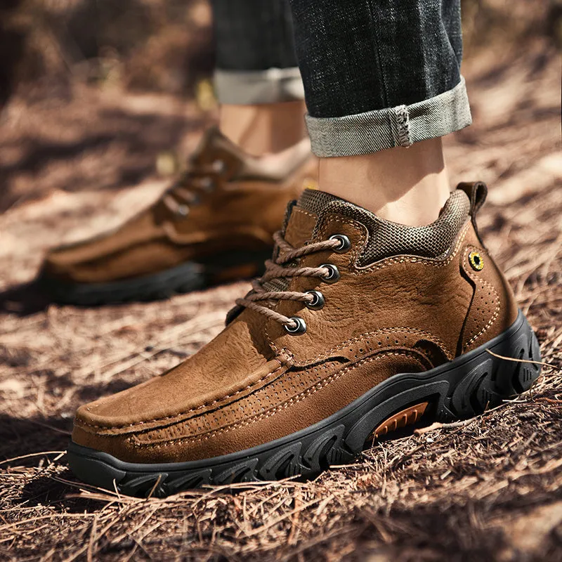 Orthopedic Men's Leather Boots Leather Casual Men's Shoes Short Boots Outdoor Work Boots Suede Snow Boots