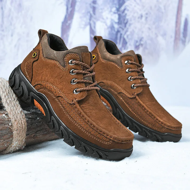 Orthopedic Men's Leather Boots Leather Casual Men's Shoes Short Boots Outdoor Work Boots Suede Snow Boots