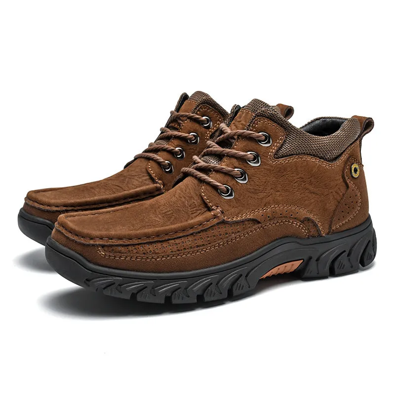 Orthopedic Men's Leather Boots Leather Casual Men's Shoes Short Boots Outdoor Work Boots Suede Snow Boots