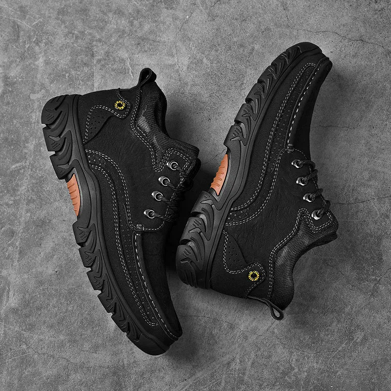 Orthopedic Men's Leather Boots Leather Casual Men's Shoes Short Boots Outdoor Work Boots Suede Snow Boots