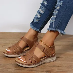 Orthopedic Sandals with Cushioned Sole and Woven Adjustable Straps
