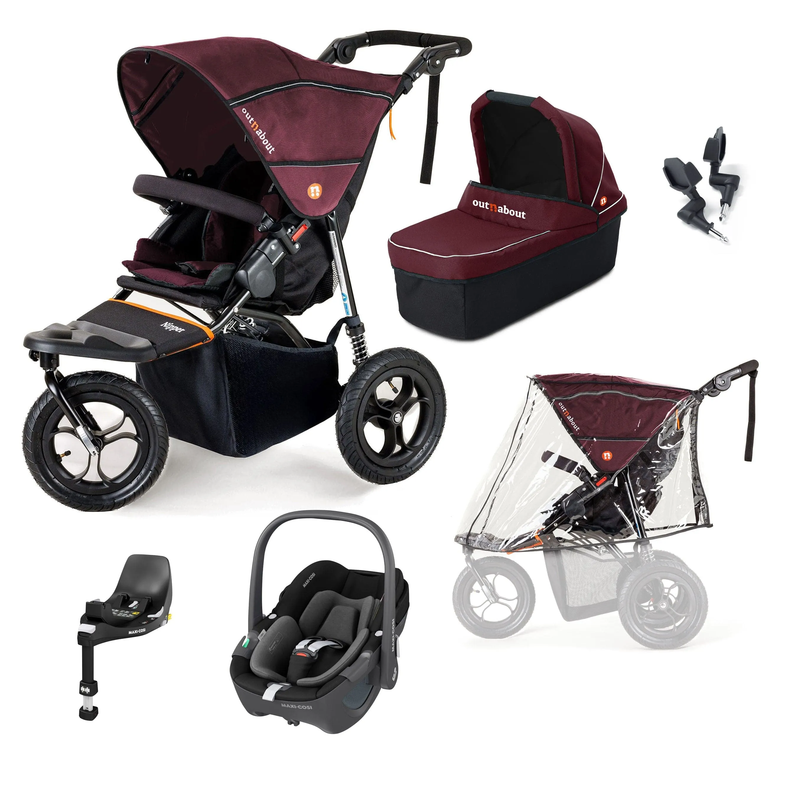 Out n About Nipper Single Maxi-Cosi Starter Kit in Brambleberry Red