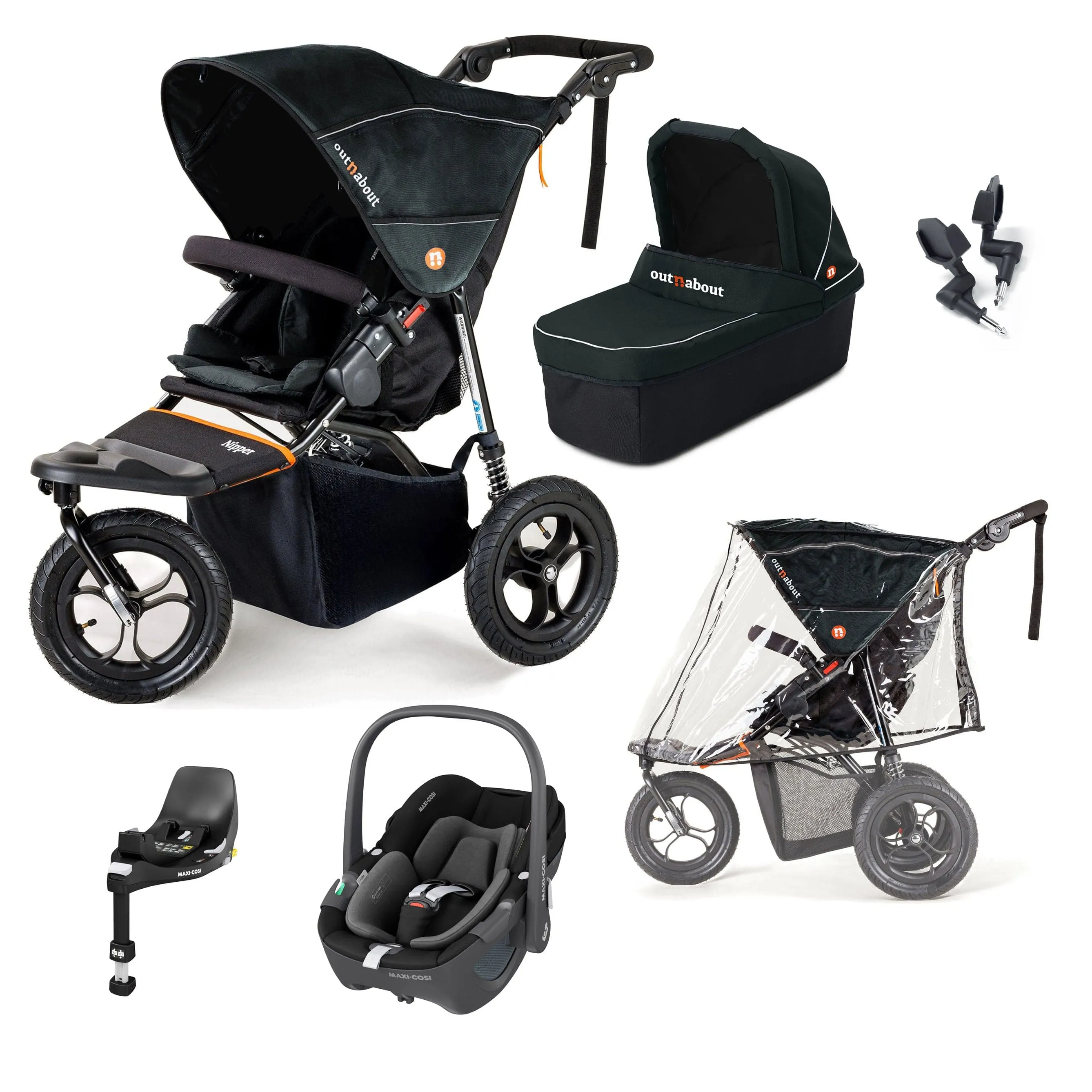 Out n About Nipper Single Maxi-Cosi Starter Kit in Forest Black