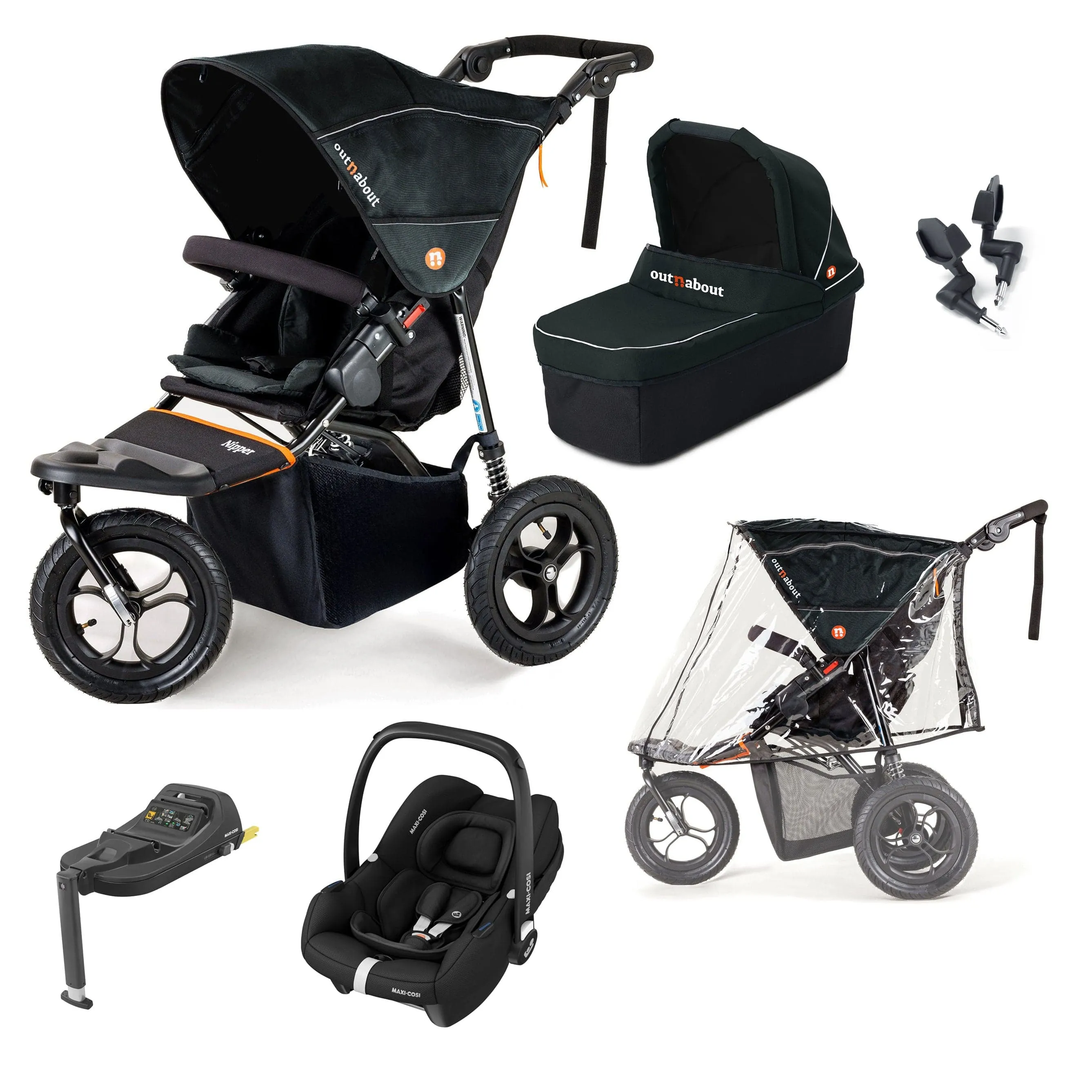 Out n About Nipper Single Maxi-Cosi Starter Kit in Forest Black