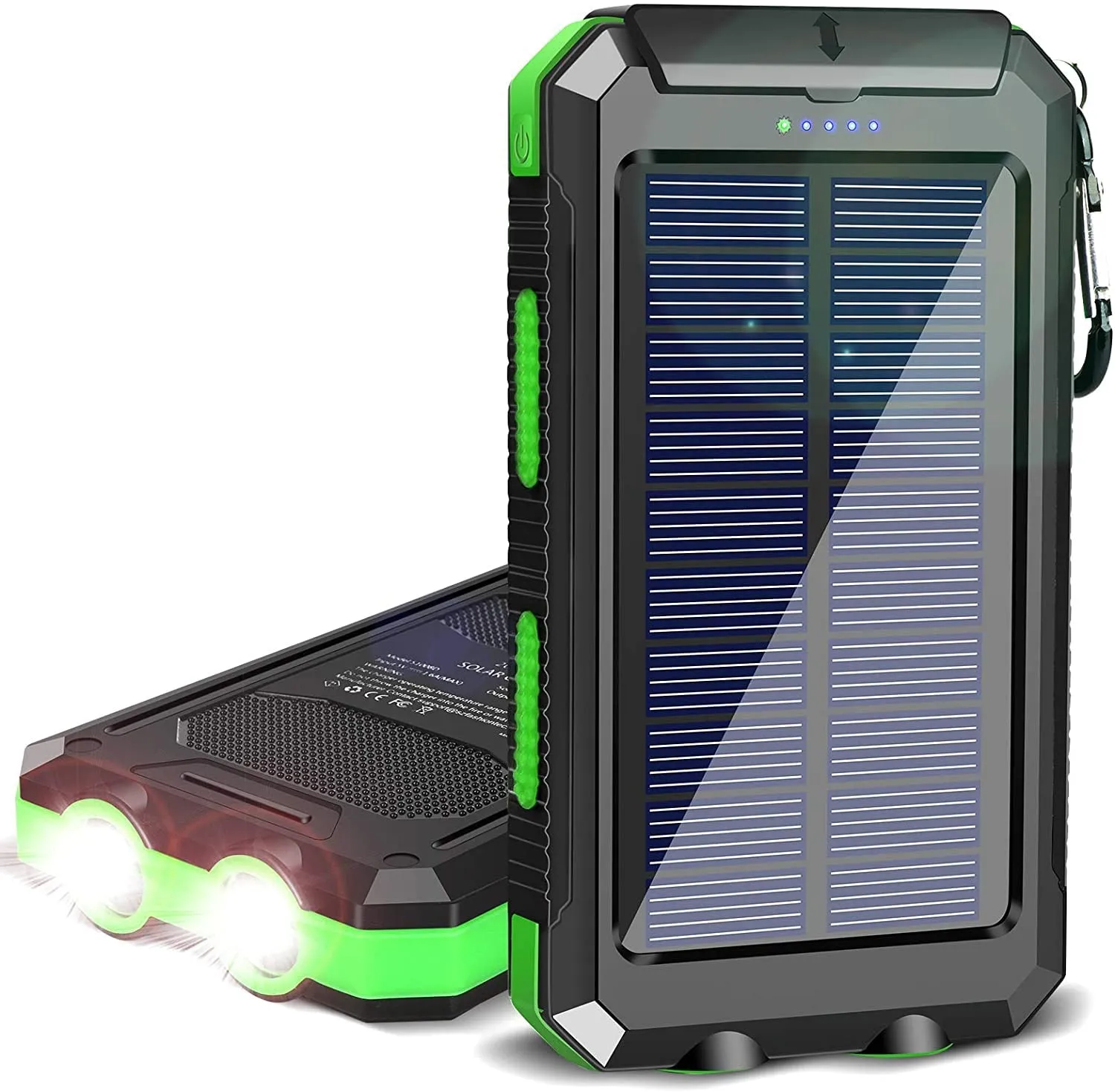 Outdoor 20000mAh Portable Solar Power Charger Bank With LED Flashlight