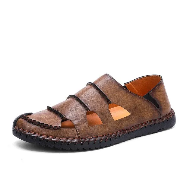 Outdoor Men Sandals Leather Casual Men Shoes Soft Walking Men Loafers High Quality Breathable Zapatilla Hombre Ayakkabi