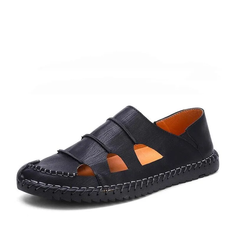 Outdoor Men Sandals Leather Casual Men Shoes Soft Walking Men Loafers High Quality Breathable Zapatilla Hombre Ayakkabi