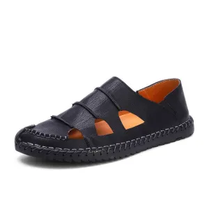 Outdoor Men Sandals Leather Casual Men Shoes Soft Walking Men Loafers High Quality Breathable Zapatilla Hombre Ayakkabi