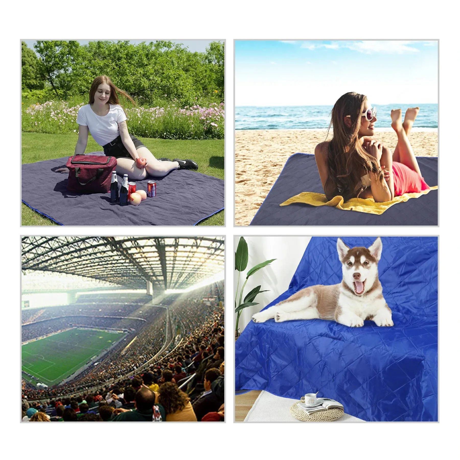 Outdoor Waterproof Blanket with Warm Fleece